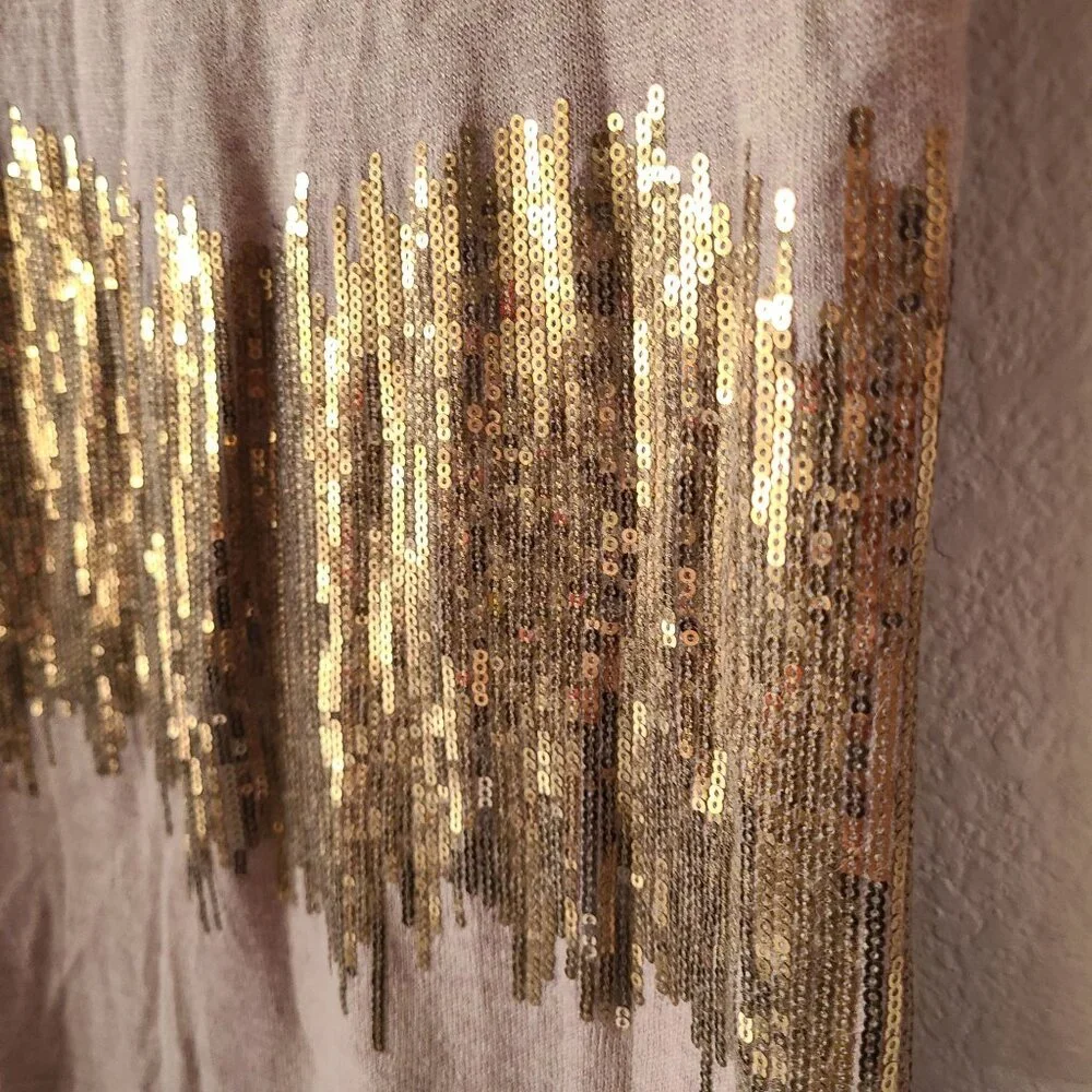 Boston Proper US Size XS Angora Blend Sequin Detail Boatneck 3/4 Sleeve Sweater